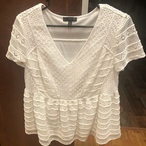 Lane Bryant white V-Neck Top